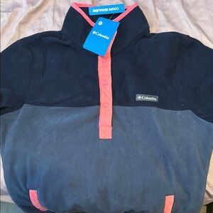 Columbia Black and Gray Fleece with Pink Trim